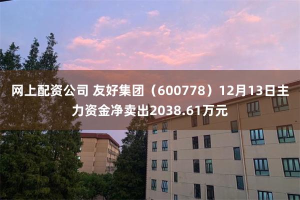 网上配资公司 友好集团（600778）12月13日主力资金净卖出2038.61万元